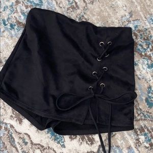 Black velvet skort
